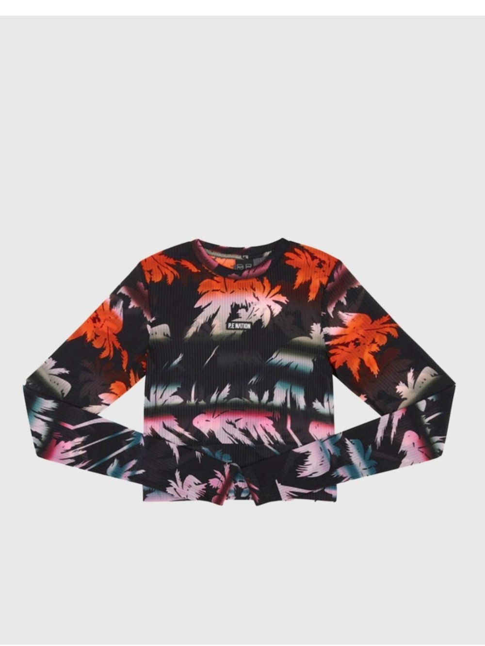 P.E Nation Palm Oasis Tree Long Sleeve Crop Top Size M